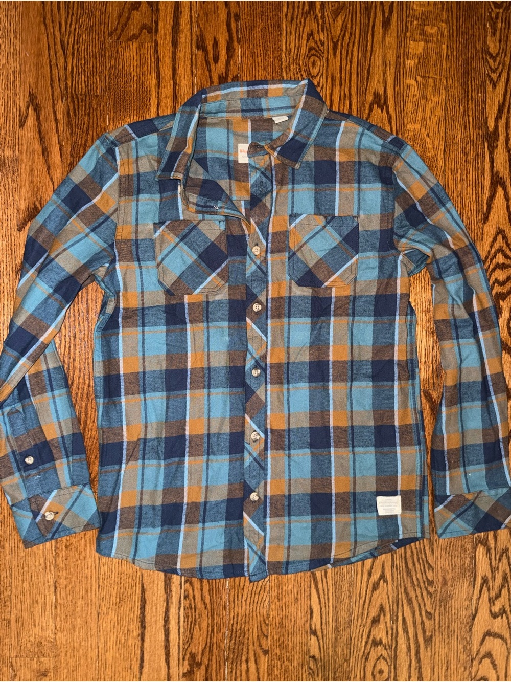 Weatherproof Teal and Rust Plaid Shirt